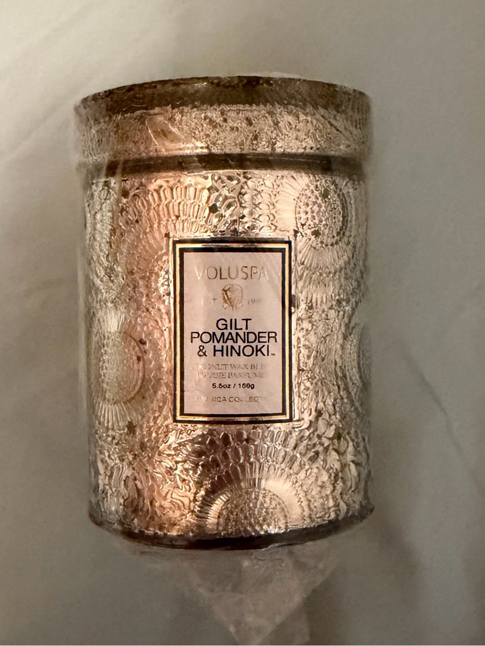 NEW Voluspa Small Jar Candle Gilt Pomander & Hinoki 156g 5.5 oz Coconut wax